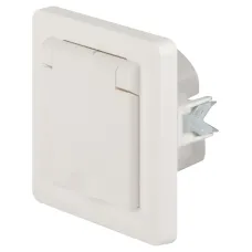 Розетка Intro Style 7-209-01 2P+E Schuko с крышкой штор., 16А-250В, IP44, СУ, белый