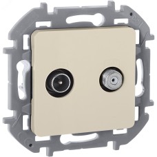 Розетка двойная TV+SAT тип звезда двухкабельная слоновая кость INSPIRIA