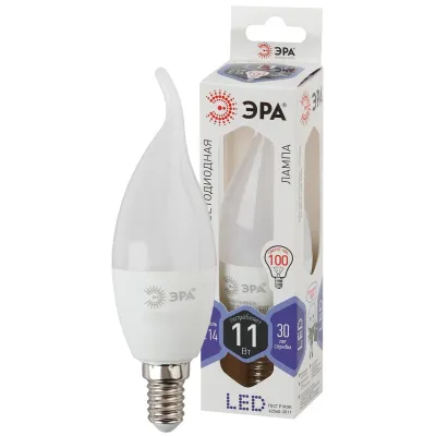 Лампочка светодиодная ЭРА STD LED BXS-11W-860-E14 E14 / Е14 11Вт свеча на ветру холодный дневной свет