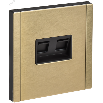 FORTE&PIANO Розетка двойная RJ11+RJ45 кат.5E FP635M металл шампань IEK