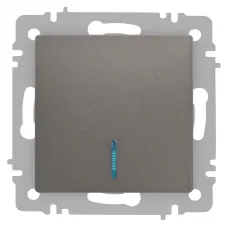 Выключатель Intro Accent 6-102-09 с подсветкой, 10А-250В, IP20, СУ, AL/CU, титан