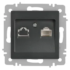 Розетка Intro Accent 6-303-07 информационная RJ45, IP20, СУ, графит