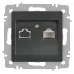 Розетка Intro Accent 6-303-07 информационная RJ45, IP20, СУ, графит