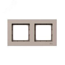 Рамка 2-местная IP44  крем.  пластик Эпика EKF