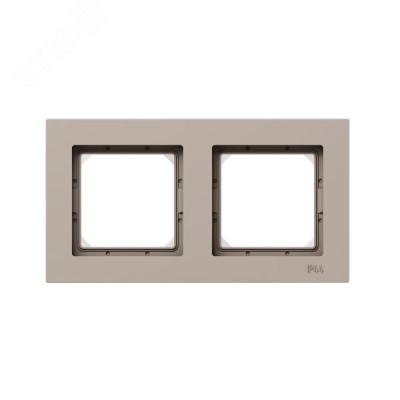Рамка 2-местная IP44  крем.  пластик Эпика EKF