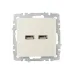 BRITE Розетка USB A+A 5В 3,1А РЮ10-1-БрКр бежевый