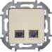 Розетка компьютерная двойная RJ45 категория 6 UTP слоновая кость INSPIRIA
