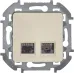 Розетка компьютерная двойная RJ45 категория 6 UTP слоновая кость INSPIRIA