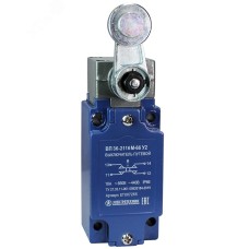 Выключатель путевой ВП 36-2116М-66 У2, рычаг со стальным роликом, 1з+1р, безынерционный, 30х60 мм, без сальника, 3А, IP66