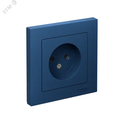 ATLASDESIGN РОЗЕТКА без заземления, 16А, в сборе, АКВАМАРИН