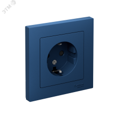 ATLASDESIGN РОЗЕТКА с заземлением со шторками, 16А, в сборе, АКВАМАРИН