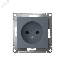 Розетка ATLASDESIGN без заземления со шторками 16А механизм грифель