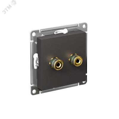 ATLASDESIGN АУДИОРОЗЕТКА двойная, БАЗАЛЬТ