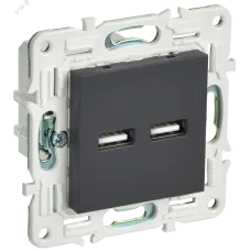 SKANDY Розетка USB A+A 3,1А SK-R15G графит IEK