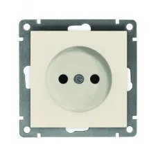 Розетка одноместная UNIVersal серия Афина б/з, с/у, 16А, 220В, слоновая кость (ivory) (еврослот), механизм