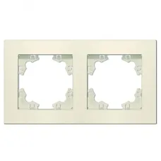 Рамка двухместная горизонтальная Афина слоновая кость (ivory) (еврослот)