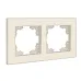Рамка двухместная горизонтальная Афина слоновая кость (ivory) (еврослот)