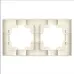 Рамка двухместная горизонтальная Афина слоновая кость (ivory) (еврослот)