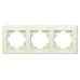 Рамка трехместная горизонтальная Афина слоновая кость (ivory) (еврослот)