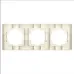 Рамка трехместная горизонтальная Афина слоновая кость (ivory) (еврослот)
