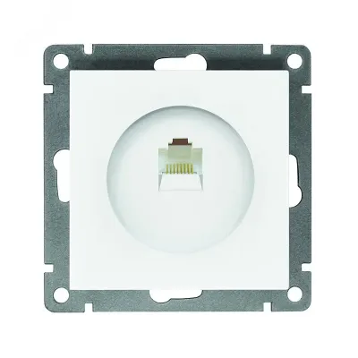 Розетка компьютерная одноместная UNIVersal серия Афина, с/у, 1А, RJ45, белая (еврослот), механизм