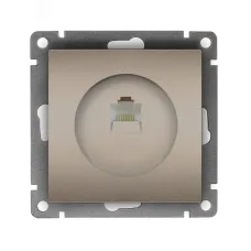Розетка компьютерная одноместная UNIVersal серия Афина, с/у, 1А, RJ45, шампань (еврослот), механизм