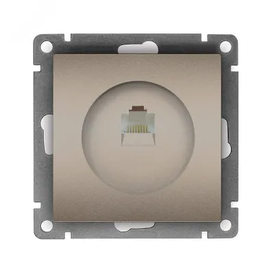 Розетка компьютерная одноместная UNIVersal серия Афина, с/у, 1А, RJ45, шампань (еврослот), механизм