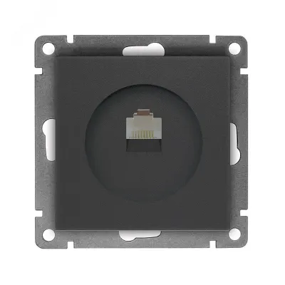 Розетка компьютерная одноместная UNIVersal серия Афина с/у, 1А, RJ45, графит (еврослот), механизм