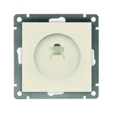 Розетка компьютерная одноместная UNIVersal серия Афина, с/у, 1А, RJ45, белая (еврослот), механизм