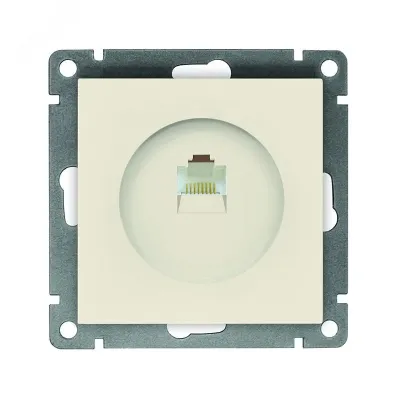 Розетка компьютерная одноместная UNIVersal серия Афина, с/у, 1А, RJ45, белая (еврослот), механизм