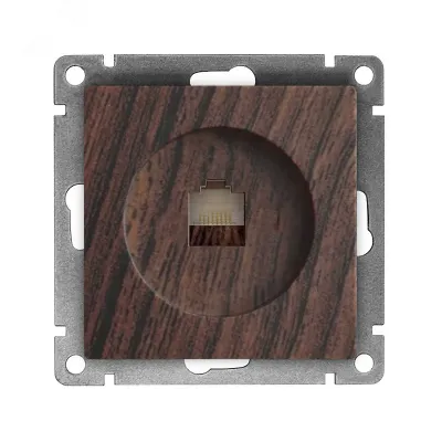 Розетка компьютерная одноместная UNIVersal серия Афина с/у, 1А, RJ45, венге (еврослот), механизм