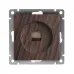 Розетка компьютерная одноместная UNIVersal серия Афина с/у, 1А, RJ45, венге (еврослот), механизм