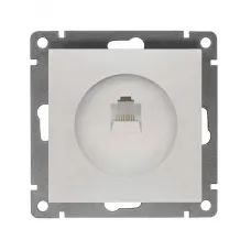 Розетка компьютерная одноместная UNIVersal серия Афина, с/у, 1А, RJ45, жемчуг (еврослот), механизм