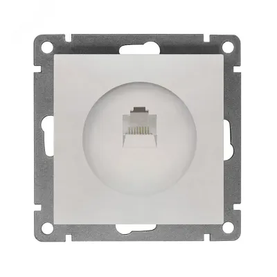 Розетка компьютерная одноместная UNIVersal серия Афина, с/у, 1А, RJ45, жемчуг (еврослот), механизм