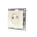 Розетка компьютерная+телефонная UNIVersal серия Афина, с/у, 1А, RJ45, RJ12, слоновая кость (ivory) (еврослот), механизм