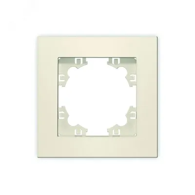 Рамка одноместная горизонтальная Афина слоновая кость (ivory) (еврослот)