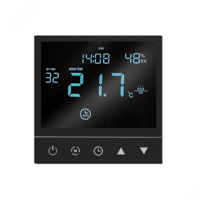 Термостат для теплого пола от +5 до +40 UNIVersal серия Афина графит (еврослот)