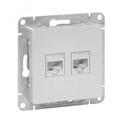 Эпика Механизм розетки RJ45 - 2шт (cat5) алюминий EKF