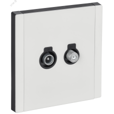 FORTE&PIANO Розетка двойная TV+SAT FP238M металл белый IEK