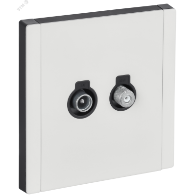 FORTE&PIANO Розетка двойная TV+SAT FP238M металл белый IEK