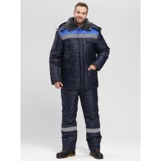 Костюм зимний Труженик-Ультра-2 (тк.Оксфорд) п/к, т.синий/васильковый 40-42/170-176