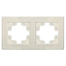 Рамка фактурная 2 поста универсальная UNIVersal Афина слоновая кость (ivory) (еврослот)