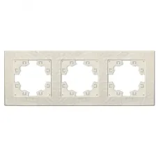 Рамка фактурная 3 поста универсальная UNIVersal Афина слоновая кость (ivory) (еврослот)