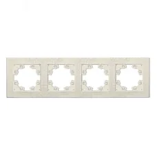 Рамка фактурная 4 поста универсальная UNIVersal Афина слоновая кость (ivory) (еврослот)
