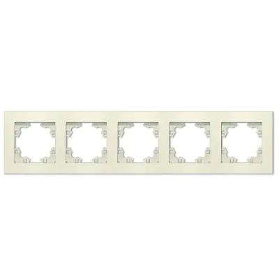 Рамка пятиместная горизонтальная Афина слоновая кость (ivory)
