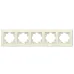 Рамка пятиместная горизонтальная Афина слоновая кость (ivory)