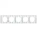 Рамка пятиместная горизонтальная Афина серебро (еврослот)
