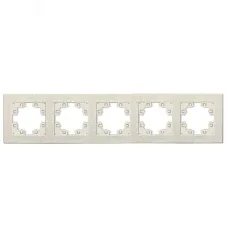 Рамка фактурная 5 постов универсальная UNIVersal Афина слоновая кость (ivory) (еврослот)