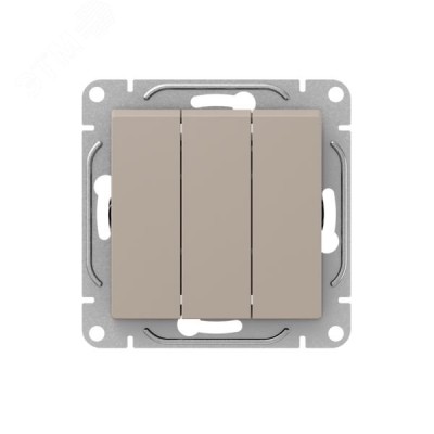 Механизм выключателя. трёхклавишный. кремовый Эпика EKF