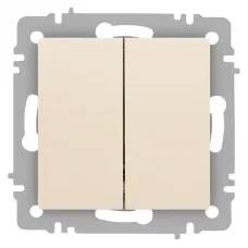 Выключатель Intro Accent 6-104-02 двойной, 10А-250В, IP20, СУ, AL/CU, слоновая кость